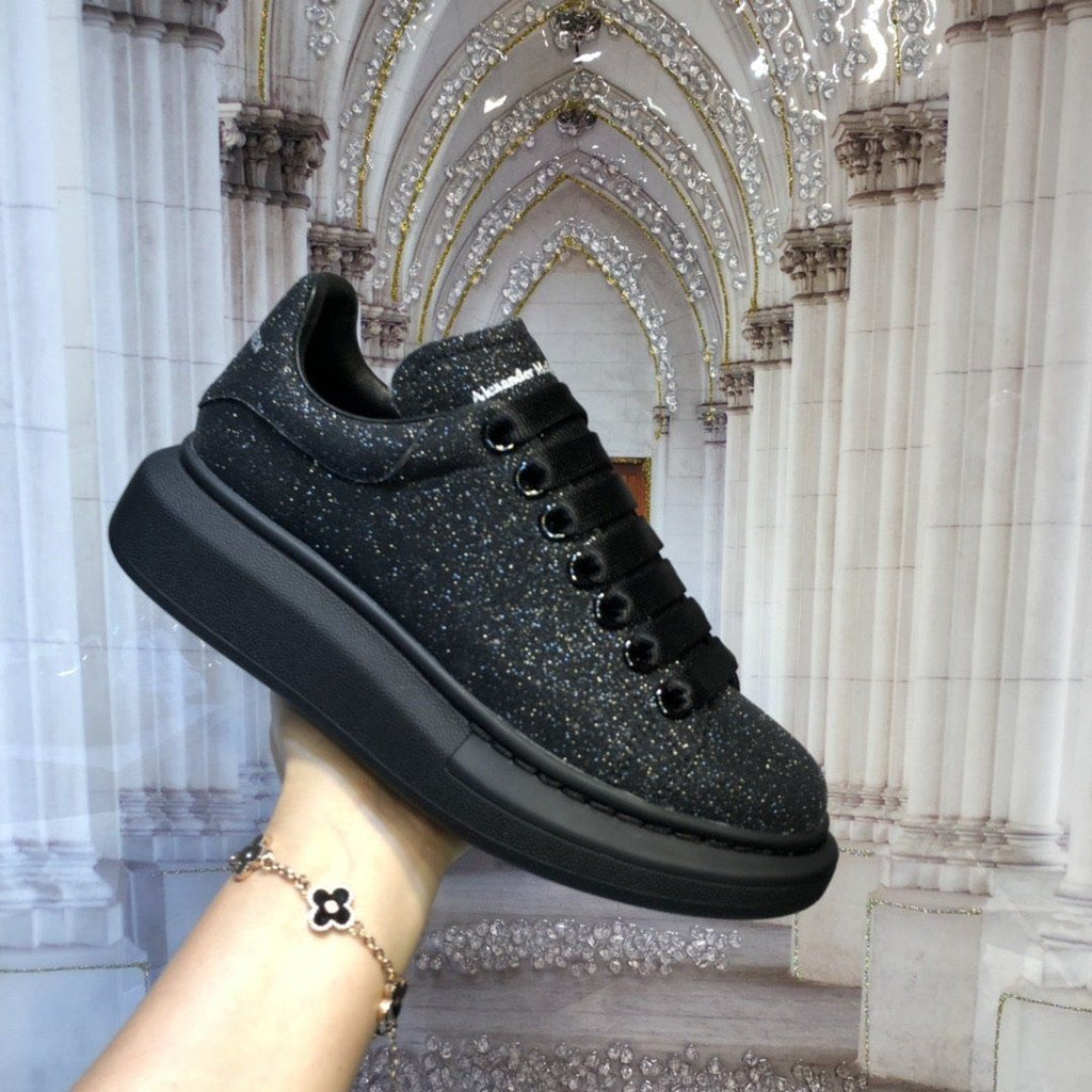 👑TENIS MCQUEEN👸 Brillo de diamante negro™💎✨
