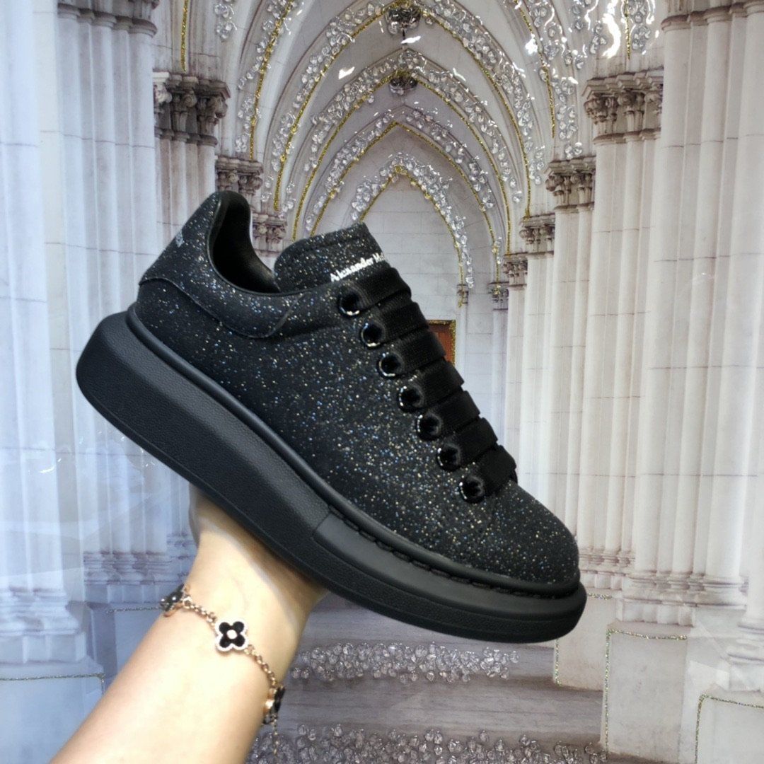👑TENIS MCQUEEN👸 Brillo de diamante negro™💎✨
